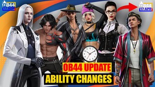 OB44 Update All Character Ability Changes Free Fire | All Character Ability Changes After Update