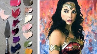 Oil Painting Time Lapse | Wonder Woman Portrait