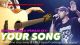 Your Song FEMALE KEY Parokya ni Edgar Instrumental guitar karaoke cover with lyrics