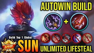 Sun Unlimited Lifesteal Build (AUTOWIN) - Build Top 1 Global Sun ~ MLBB