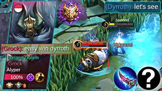 SATISFYING FIGHT!🔥DYRROTH VS TOP GLOBAL HIGH POINTS GROCK DAMAGE BUILD! | DYRROTH BEST BUILD MLBB