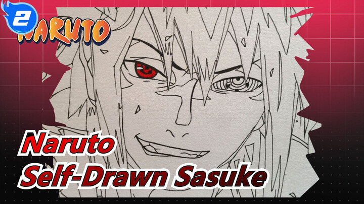 [Naruto] Self-Drawn Cool Sasuke, Simple Tutorial, Let's Draw_2