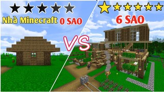 THỬ THÁCH XÂY NHÀ SỰ KHÁC BIỆT GIỮA NHÀ*0 SAO VS NHÀ 6 SAO TRONG MINECRAFT PE SẼ NTN