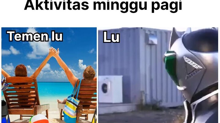 hari minggu liburan ❌ hari minggu nyuci baju ✅