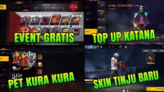 FREE FIRE BOCORAN ‼️ EVENT GRATIS, TOP UP BONUS TERBARU, SKIN KATANA LOBBY BARU, SKIN FIST ASSASIN,