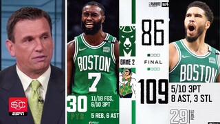 ESPN praises Jaylen Brown & Jayson Tatum shine combined 59 points to help Celtics beat Bucks 109-86