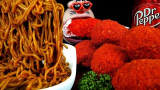 ASMR MUKBANG Cheetos Chicken & Black Bean Noodle EATING SHOW!