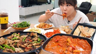 매일 누가 차려줬으면 좋겠어요😊 집밥 먹방 | 꽈리고추 삼겹살볶음, 갈치구이, 어묵볶음, 참치김치찌개, 콩나물무침 | Korean Home Meal MUKBANG