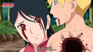 Sarada desperta o Mangekyou Sharingan ao ver Boruto Ferido - Boruto