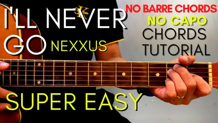 NEXXUS - I'LL NEVER GO Chords (EASY GUITAR TUTORIAL) for Acoustic Cover