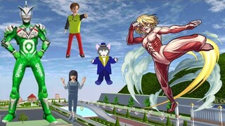 Yuta Jadi Ultraman Gojek Lawan Titan Female | Sakura School Simulator @Gulali GaminG