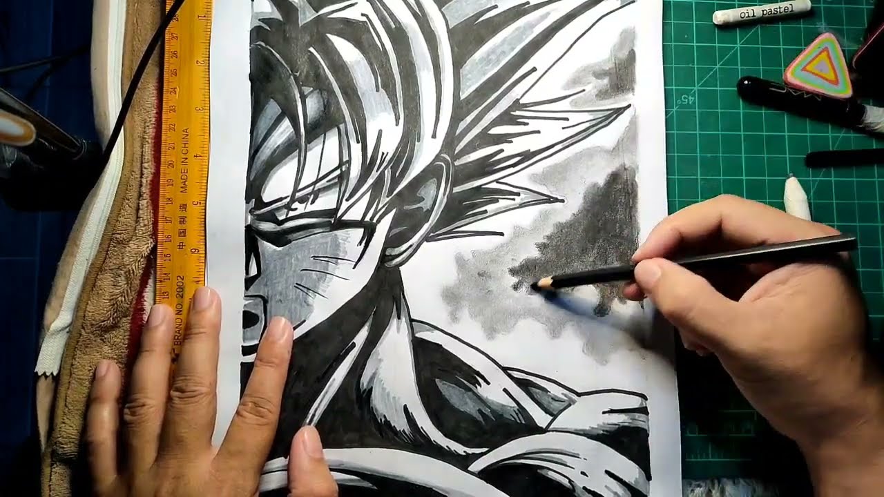 Son Goku Ultra Instinct Drawing  How To Draw Son Goku Ultra Instinct Step  By Step