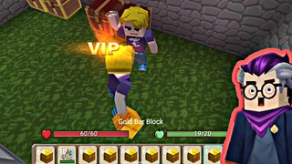 VIP NOOB GIVE RANDOM PLAYER A VIP ITEMS😂 -BLOCKMAN GO SKYBLOCK BLOCKMAN