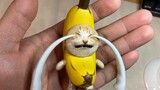 Buatlah patung kucing pisang