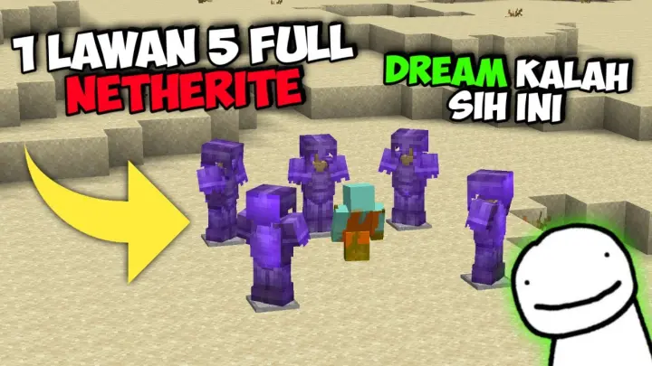 DREAM LEWAT!! Minecraft Speedrunner Vs 5 Hunter FULL NETHERITE Analysis
