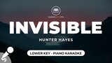 Invisible - Hunter Hayes (Lower Key - Piano Karaoke)