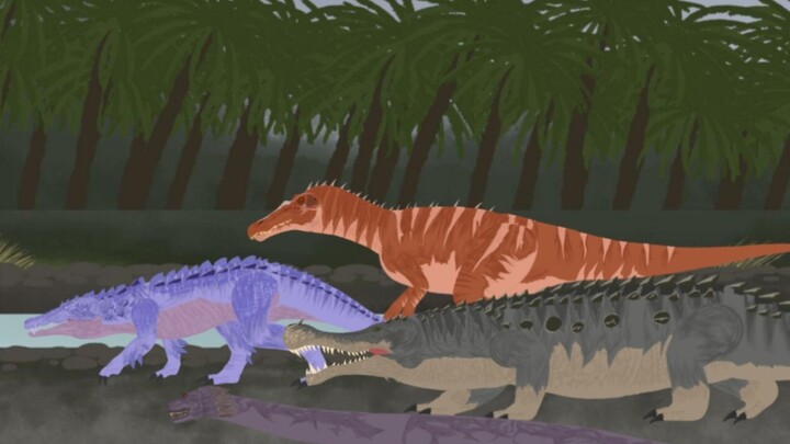 [DC2/Homemade Model] Four Rogues in the Ark Swamp: Baryonyx, Titan Anaconda, Pig Crocodile, Emperor 