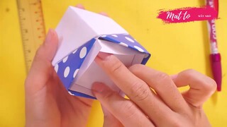 Cách làm hộp quà bằng giấy cực dễ - Cách Gấp Hộp Quà đơn giản Gấp giấy Origami -hộp bằng giấy a4