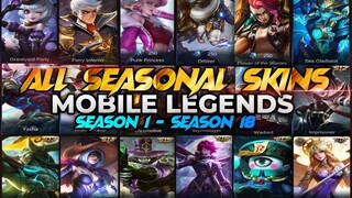 ALL SEASON SKINS IN MOBILE LEGENDS | SEASON 1 TO SEASON 18 | MOBILE LEGENDS BANG BANG