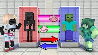 Monster School : BRAIN EXCHANGE CHALLENGE - Funny Minecraft Animation