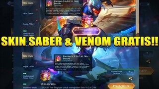 SKIN SABER DAN VENOM GRATIS, BURUAN KAMU LOGIN SEKARANG! KHUSUS PLAYER ADVANCE! | MOBILE LEGENDS