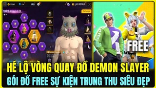 (Free Fire) GÓI ĐỒ FREE SỰ KIỆN TRUNG THU SIÊU ĐẸP, HÉ LỘ VÒNG QUAY SĂN ĐỒ DEMON SLAYER SIÊU KHỦNG