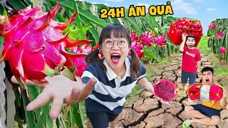 Hà Sam thử Thách 24H Ăn Tất Cả Các Loại Trái Cây Quanh Làng - Thanh Long Cực Ngon