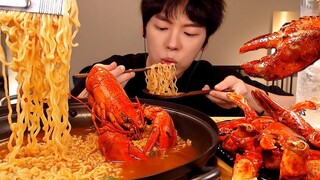 Sio Mukbang! Grilled Lobsters, Lobster Spicy Noodles