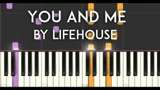 You and Me by Lifehouse Synthesia Piano Tutorial with Free sheet music