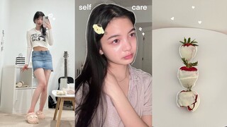 Self Care Vlog: De-stressing After Uni Finals, Skincare Routine for Acne & Hair Care Routine 🫧