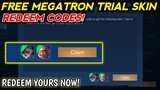 FREE MEGATRON REDEEM CODE TRIAL SKIN FOR 3 DAYS! REDEEM NOW IN MOBILE LEGENDS!