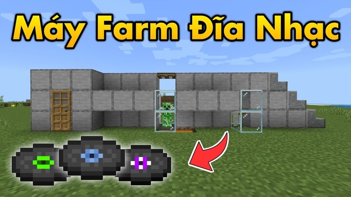 Cách Làm Máy Farm Đĩa Nhạc Đơn Giản Trong Minecraft PE | Music Disc Farm Minecraft Bedrock