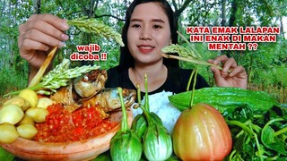 MUKBANG JENGKOL MENTAH LALAPAN BUNGA LENGKUAS PARE MENTAH SAMBAL TERASI#mukbanglalapanmentah#jengkol