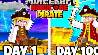 ฉันรอดชีวิต 100 วันในฐานะโจรสลัดใน Minecraft ฮาร์ดคอร์!