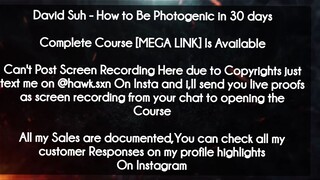 David Suh course - How to Be Photogenic in 30 days download