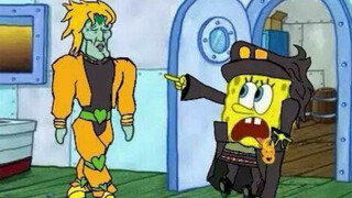 [Squidward&Spongebob] Meniupkan lagu OST Jojo Bizzare dengan kertas