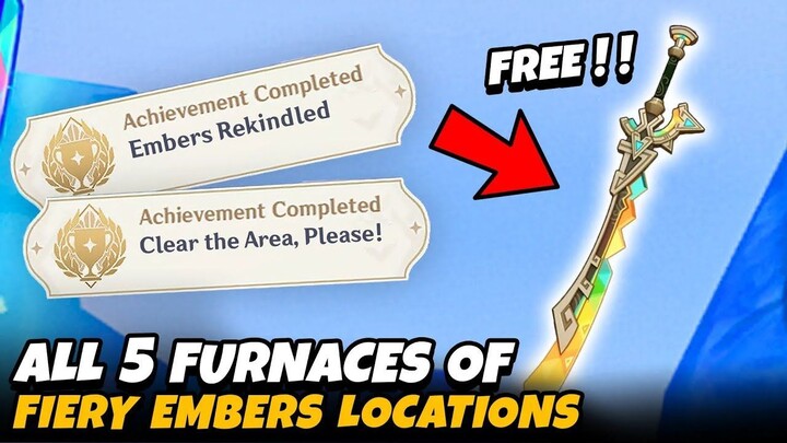 All 5 Furnaces of Fiery Embers Location | Genshin 5.2