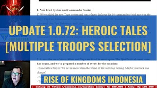 UPDATE 1.0.72: HEROIC TALES | MULTIPLE TROOPS 1X KLIK ,SIAP2 BONCOS [ RISE OF KINGDOMS INDONESIA ]