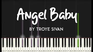Angel Baby by Troye Sivan synthesia piano tutorial + sheet music