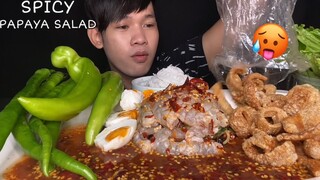 MUKBANG EATING SPICY PAPAYA SALAD & SHRIMP | MukBang Eating Show