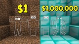 ถ้าเกิด!! บ้านซ่อนแอบ $1 เหรียญ VS บ้านซ่อนแอบ $1,000,000 เหรียญ - Minecraft คนรวยคนจน
