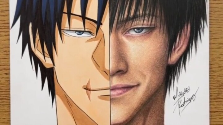 Drawing the anime version vs the real version of Fushikiji