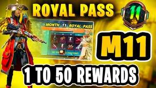 M11 ROYAL PASS 1 TO 50 RP REWARDS | PUBG M11 ROYAL PASS | MONTH 11 ROYAL PASS PUBGM