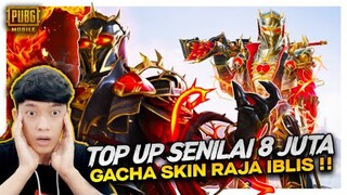 NEKAT TOP UP SENILAI 8 JUTA GACHA SKIN SULTAN RAJA IBL1S , GILA KEREN BANGET NIH !! - PUBG MOBILE