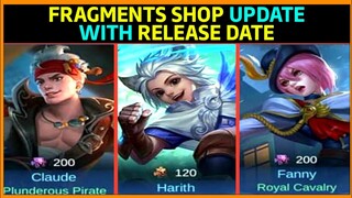 FRAGMENTS SHOP UPDATE WITH RELEASE DATE || MOBILE LEGENDS