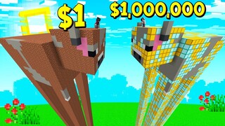 บ้านวัวสูง คนจน $1 เหรียญ VS บ้านวัวสูง คนรวย $1,000,000 เหรียญ - Minecraft