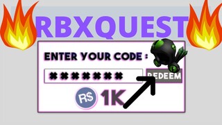 *NEW* FREE ROBUX PROMOCODE RBXQUEST  (PROMO CODES NOVEMBER 2019) *FREE ROBUX CODE*