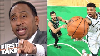 FIRST TAKE | Stephen A. claims Bucks star Giannis DESTROY Celtics' defense in Game 2 without Marcus