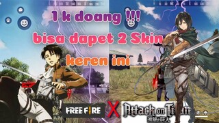 REVIEW SKIN LEVI & MIKASA, BAGUS & MURAH BANGETT COY !! | BUNDLE TERBARU FREE FIRE 2021 | Collab AOT