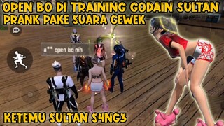 Open BO di training , KETEMU SULTAN S4NG3  😂 Prank pake suara perempuan 🤣 Tante training ff open BO